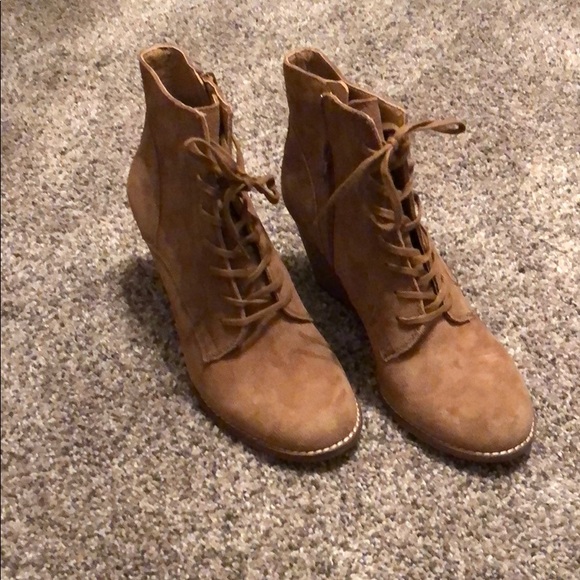 Lucky Brand Shoes - Lucky Brand Honey Suede Wedge Bootie size 8